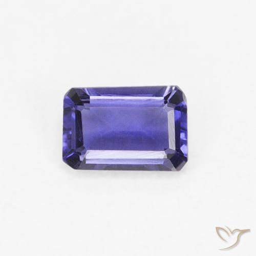 0.24ct 자연스러운 짙은 청자색 아이올라이트, 에메랄드 컷, VS