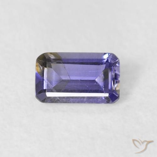 0.26ct 자연스러운 가지 보라색 아이올라이트, 에메랄드 컷, VS