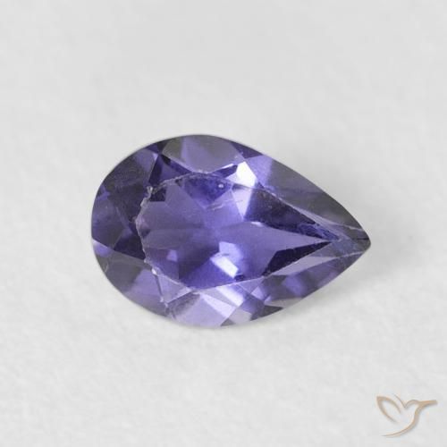 0.35ct 자연스러운 가지 보라색 아이올라이트, 배 모양, VS