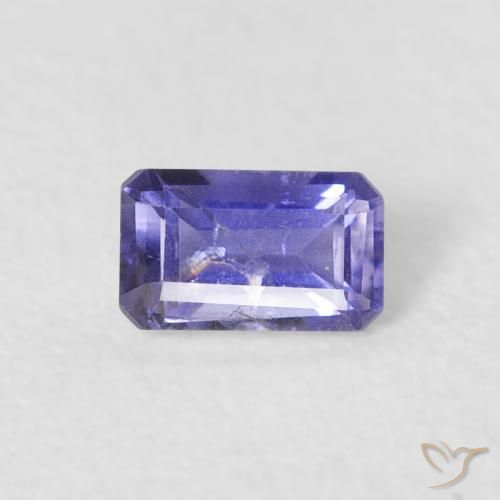 0.27ct 자연스러운 바이올렛 블루 아이올라이트, 에메랄드 컷, VS-SI