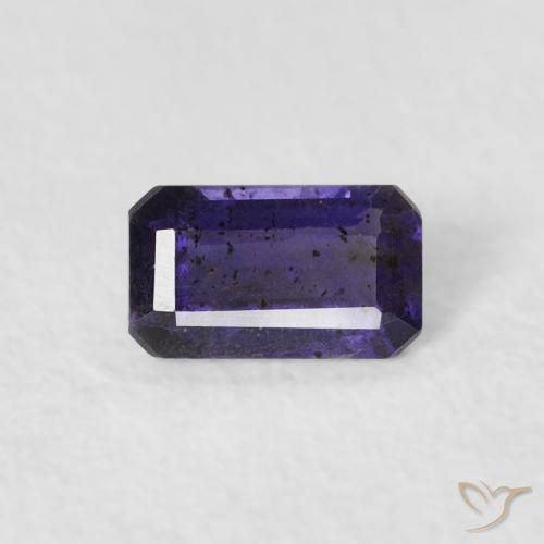 0.25ct 자연스러운 가지 보라색 아이올라이트, 에메랄드 컷, VS-SI