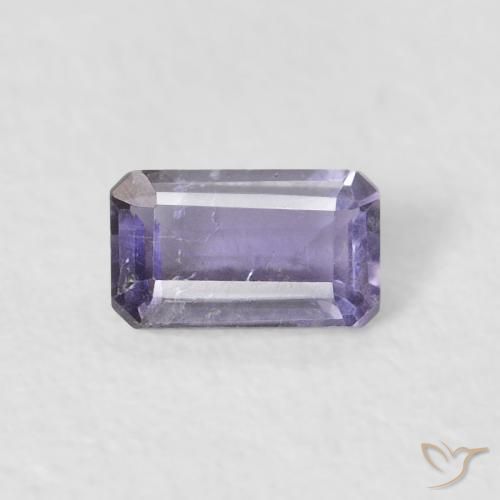 0.26ct 자연스러운 분홍빛이 도는 보라색 아이올라이트, 에메랄드 컷, VS-SI