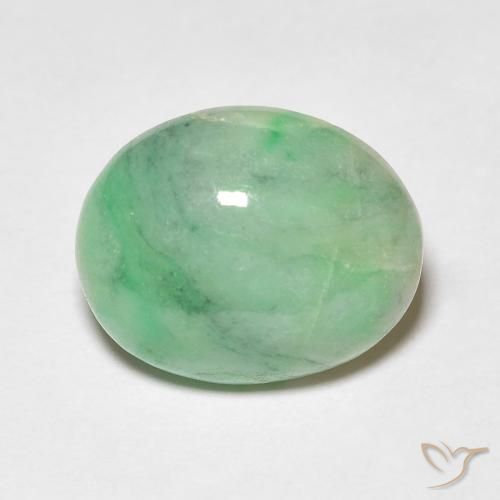 4.88ct 자연스러운 미디엄 그린 출구, 타원형, 불투명체