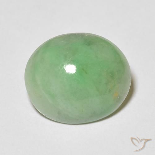 4.34ct 자연스러운 연두색 출구, 타원형, 불투명체