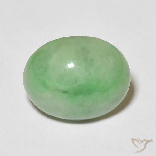 4.34ct 자연스러운 따뜻한 녹색 출구, 타원형, 불투명체