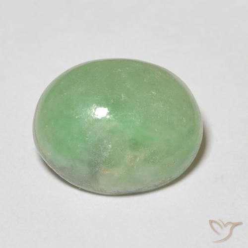 4.38ct 자연스러운 미디엄 그린 출구, 타원형, 불투명체