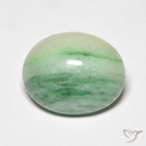 5.18ct 자연스러운 Medium Light Green 출구, 타원형, 불투명체