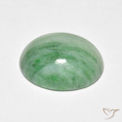5.18캐럿 천연 Medium Light Green 출구, 타원형, 불투명체