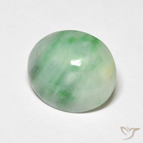 3.74ct 자연스러운 화이트 그린 출구, 타원형, 불투명체