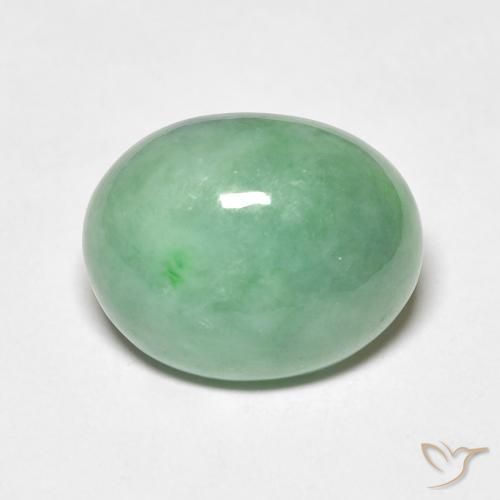 4.50ct 자연스러운 페일 모스 그린 출구, 타원형, 불투명체