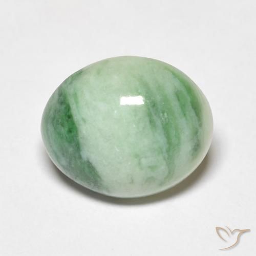4.10ct 자연스러운 미디엄 그린 출구, 타원형, 불투명체