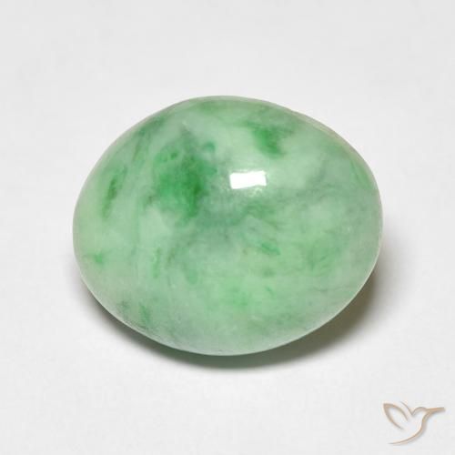 5.38ct 자연스러운 미디엄 그린 출구, 타원형, 불투명체