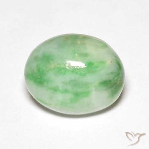 5.85ct 자연스러운 화이트 그린 출구, 타원형, 불투명체