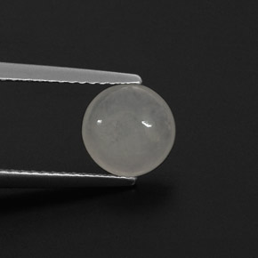 1.59캐럿 천연 하얀색 비취, 라운드 컷, 투명한