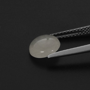 1.59캐럿 천연 하얀색 비취, 라운드 컷, 투명한