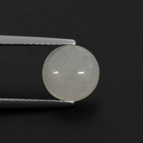 2.31캐럿 천연 화이트 경옥, 라운드 컷, 8.57 mm, 투명한