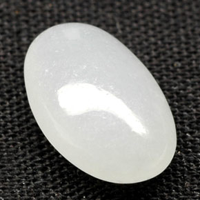 2.05캐럿 천연 화이트 경옥, 타원형 컷, 9.8×6.3 mm, 투명한