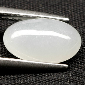 2.05캐럿 천연 화이트 경옥, 타원형 컷, 9.8×6.3 mm, 투명한
