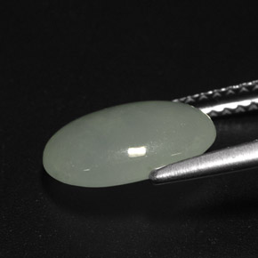 2.39캐럿 천연 라이트 그린 경옥, 투명한, 10.8×7.9 mm, 투명/반투명