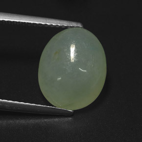 6.28캐럿 천연 그린 경옥, 투명한, 12.7×10.2 mm, 투명/반투명