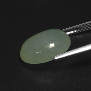 6.28캐럿 천연 그린 경옥, 투명한, 12.7×10.2 mm, 투명/반투명