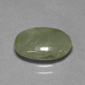 3.00캐럿 천연 라이트 그린 경옥, 타원형 컷, 11.5×8.2 mm, 투명한