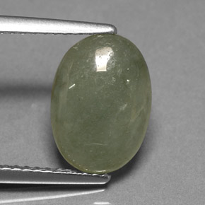3.00캐럿 천연 라이트 그린 경옥, 타원형 컷, 11.5×8.2 mm, 투명한