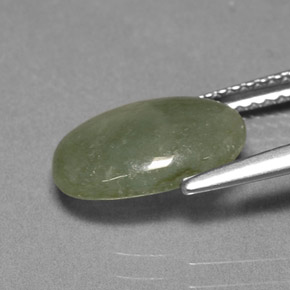 3.00캐럿 천연 라이트 그린 경옥, 타원형 컷, 11.5×8.2 mm, 투명한