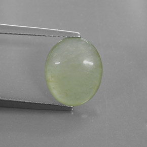 3.20캐럿 천연 라이트 그린 경옥, 투명한, 11.9×10 mm, 투명/반투명