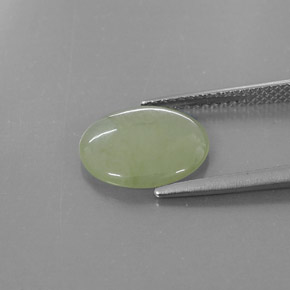 3.20캐럿 천연 라이트 그린 경옥, 투명한, 11.9×10 mm, 투명/반투명