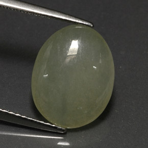 4.80캐럿 천연 라이트 그린 경옥, 투명한, 13.1×10.3 mm, 투명/반투명