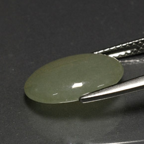 4.80캐럿 천연 라이트 그린 경옥, 투명한, 13.1×10.3 mm, 투명/반투명