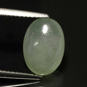 4.22캐럿 천연 라이트 그린 경옥, 투명한, 11.7×8.5 mm, 투명/반투명