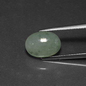 4.45캐럿 천연 라이트 그린 경옥, 투명한, 12×8.8 mm, 투명/반투명