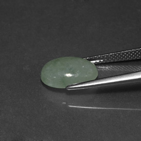4.45캐럿 천연 라이트 그린 경옥, 투명한, 12×8.8 mm, 투명/반투명