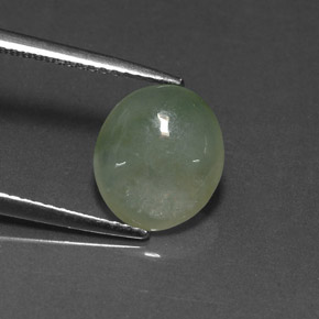 2.90캐럿 천연 라이트 그린 경옥, 투명한, 10.5×9.2 mm, 투명/반투명