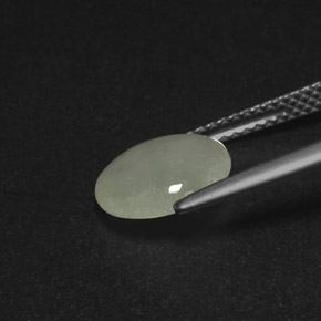 2.81캐럿 천연 그린 화이트 경옥, 투명한, 9.9×8.4 mm, 투명/반투명