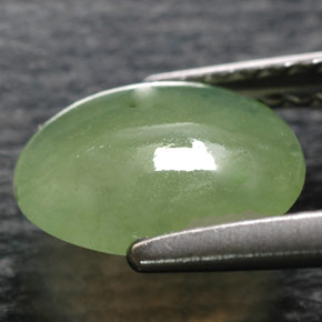 1.37캐럿 천연 그린 경옥, 투명한, 8.5×7.3 mm, 투명/반투명