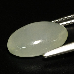 3.33캐럿 천연 그린 화이트 경옥, 투명한, 11.6×7.1 mm, 투명/반투명
