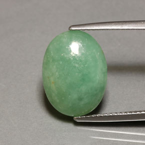 8.45캐럿 천연 그린 경옥, 투명한, 15.2×11.4 mm, 투명/반투명