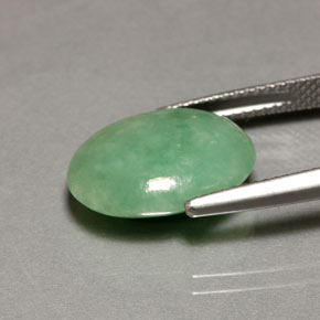 8.45캐럿 천연 그린 경옥, 투명한, 15.2×11.4 mm, 투명/반투명
