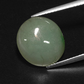 7.70캐럿 천연 그린 경옥, 투명한, 14×13 mm, 투명/반투명
