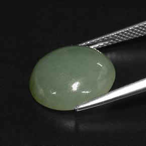 7.70캐럿 천연 그린 경옥, 투명한, 14×13 mm, 투명/반투명