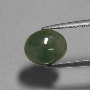 3.13캐럿 천연 그린 경옥, 투명한, 9.8×8.1 mm, 투명/반투명