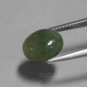 3.13캐럿 천연 그린 경옥, 투명한, 9.8×8.1 mm, 투명/반투명