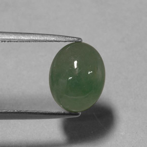 3.24캐럿 천연 그린 경옥, 투명한, 9.6×7.8 mm, 투명/반투명