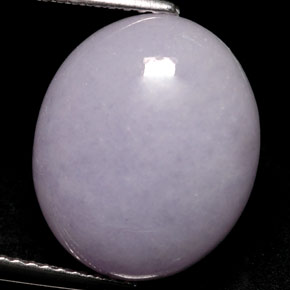12.21캐럿 천연 라벤더 경옥, 타원형 컷, 15.6×13.1 mm, 불투명체