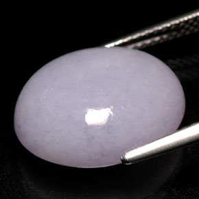 12.21캐럿 천연 라벤더 경옥, 타원형 컷, 15.6×13.1 mm, 불투명체