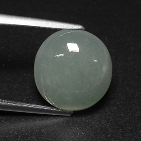7.10캐럿 천연 그린 경옥, 투명한, 13.2×12.5 mm, 투명/반투명