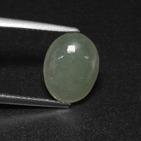 3.09캐럿 천연 그린 경옥, 투명한, 11.5×8.9 mm, 투명/반투명